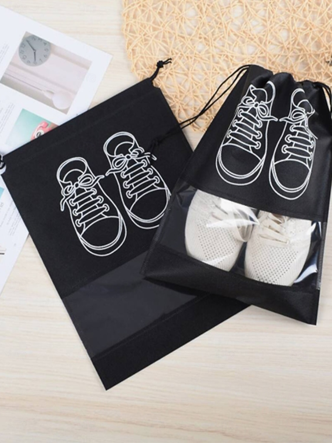 5/10 peças de bolsas para sapatos de viagem, organizador transparente à prova d'água e poeira para armazenamento de sapatos para bagagem, bolsa portátil para sapatos para viagens de negócios e férias de 2026 por $9.99 –P5