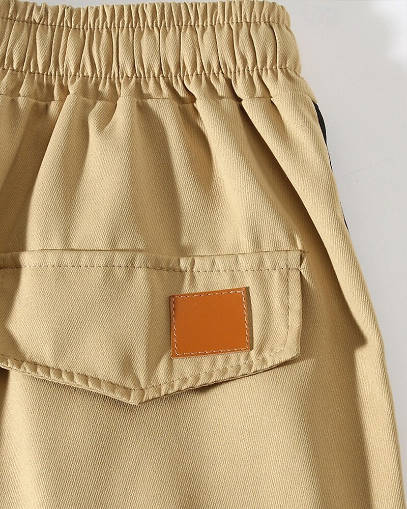 Men's Cargo Shorts Shorts Summer Shorts Drawstring Elastic Waist Multi Pocket Plain Comfort Wearable Knee Length Outdoor Sport Daily Fashion Casual Black Khaki 2025 - $21.99 –P8