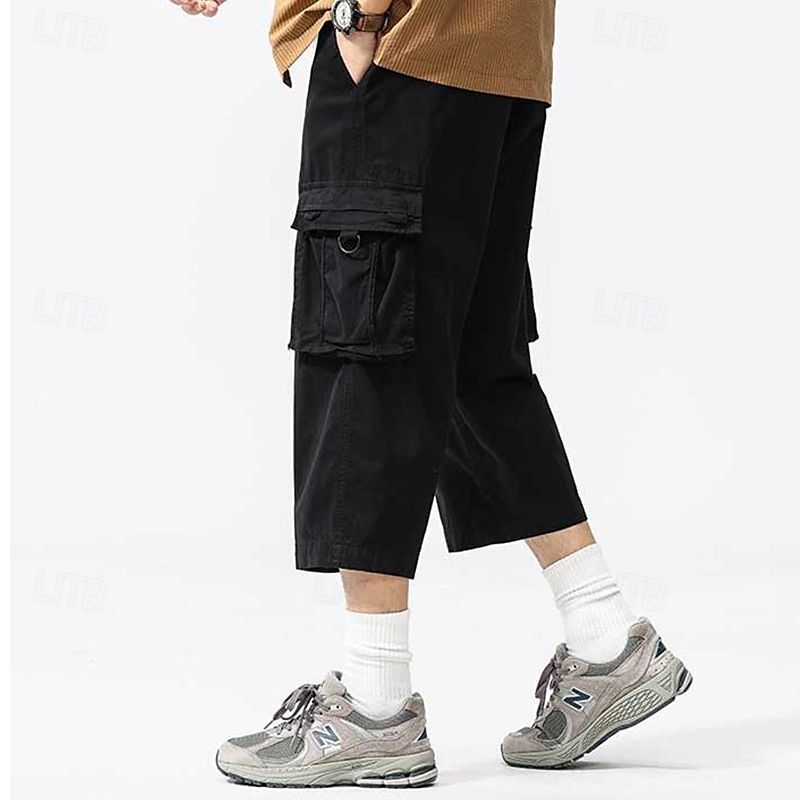 Per uomo Pantaloncini Cargo Capri Pantaloni capri Coulisse Elastico in vita Multi-tasche Semplice Comodità Indossabile Lunghezza al polpaccio All'aperto Sport Quotidiano Moda Casual Nero Cachi del 2025 a $37.99 –P10