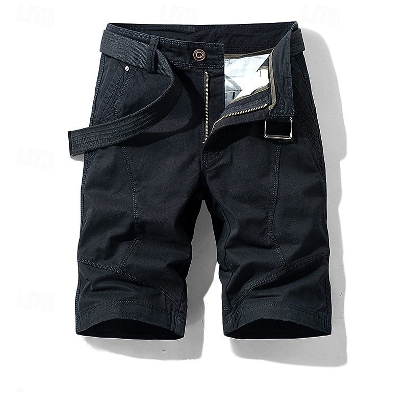 Men's Cargo Shorts Shorts Summer Shorts Work Shorts Golf Shorts Multi Pocket Button-Down Flap Pocket Plain Comfort Wearable Knee Length Outdoor Sport Daily Fashion Casual Black Yellow 2026 - $29.99 –P3