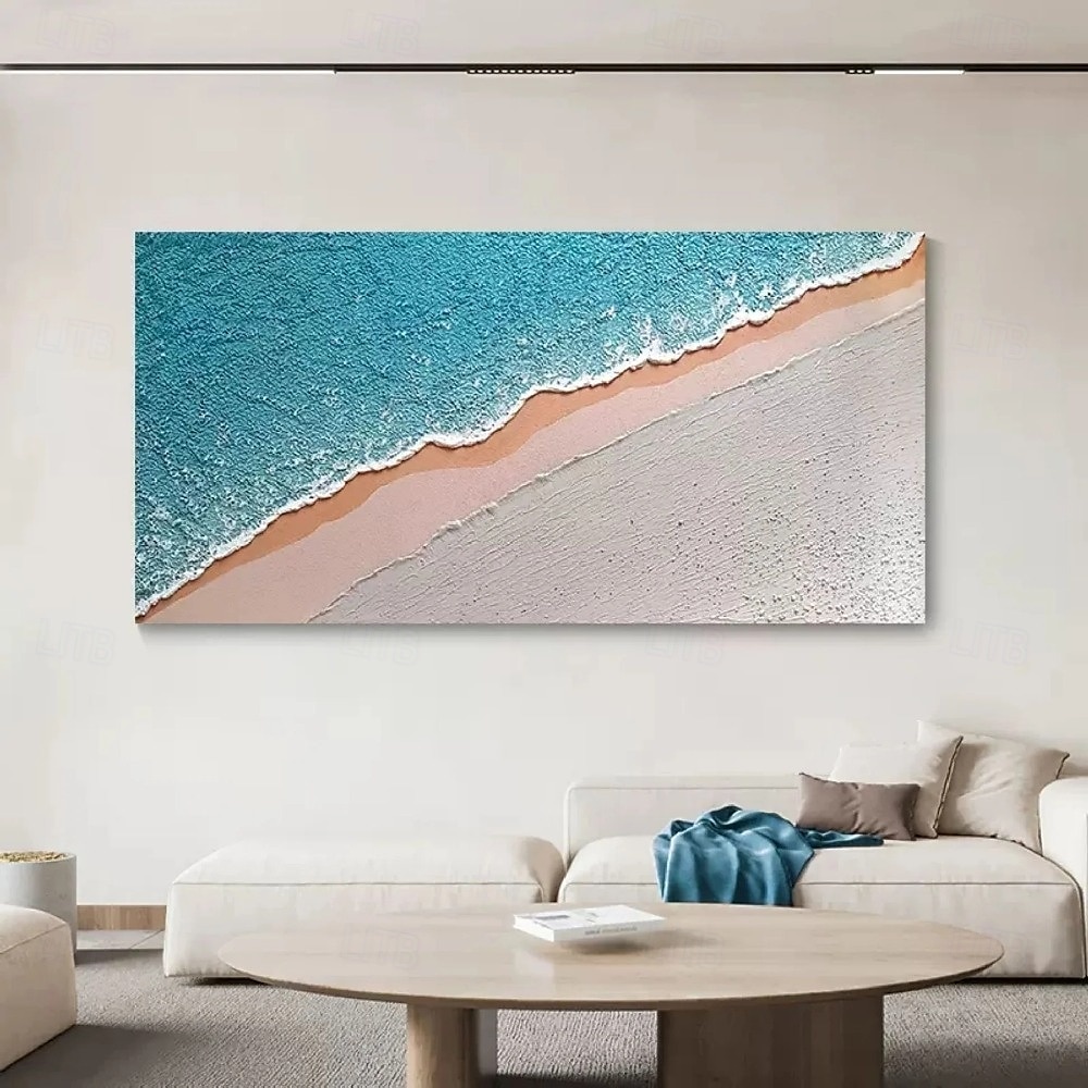 blaues Ozean-Ölgemälde, handgemaltes zeitgenössisches Indigo-Gemälde auf Leinwand, großes Kunst-Ozean-Meer-Gemälde, Fisch in der Tiefe, Wohndekor-Gemälde, 3D-Seelandschaft-Ölgemälde 2025 - $88.99 –P2