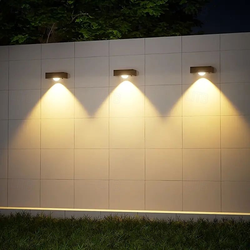 4 stk solcelle LED vegglamper utendørs vanntette solcelle veggvasker lys for bakgård hage gjerde vegg dekk trapper belysning landskap dekorasjon 2025 - $20.99 –P1