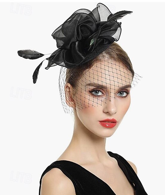 Tocados Plumas Boda Fiesta de Noche Elegante Boda Con Pluma Celada Sombreros 2025 - $17.49 –P11