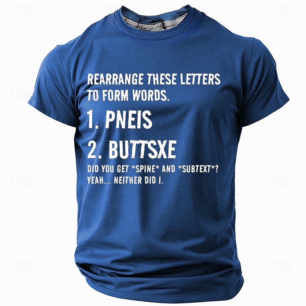 Herre Morsom Slang T skjorte Kortermet T skjorte 3D-utskrift Crew-hals Skjorte Mote Daglig Fritid Gate Avslappet Daglig Svart Rød Blå Sommer Vår Klær S M L XL XXL XXXL 2025 - $17.99 –P2