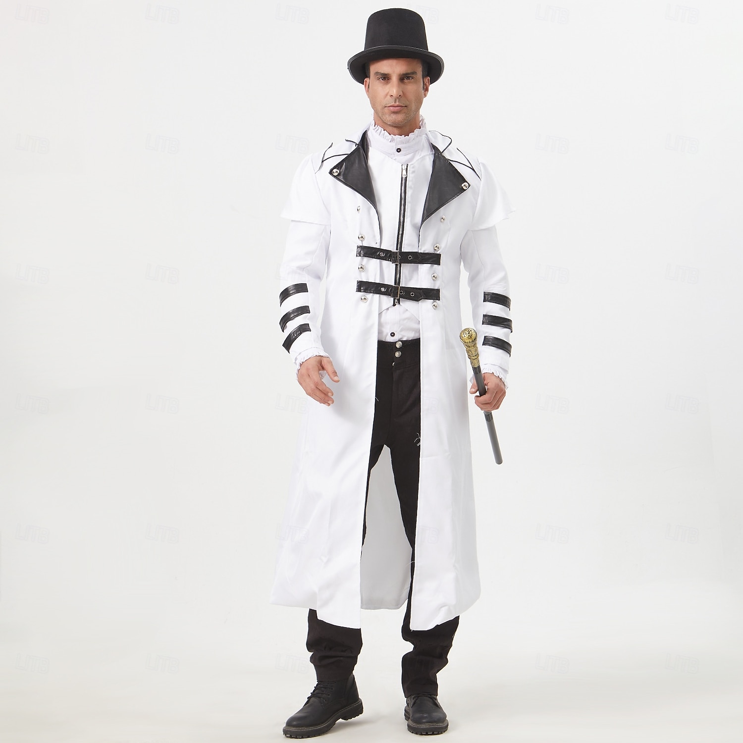 Punk és gótika Viktorijanski Steampunk Kabát Szerepjáték Jelmezek Ruházat Vámpírok Férfi Mindszentek napja Farsang LARP Ren Faire Felnőttek Kabát 2025 - $61.99 –P15
