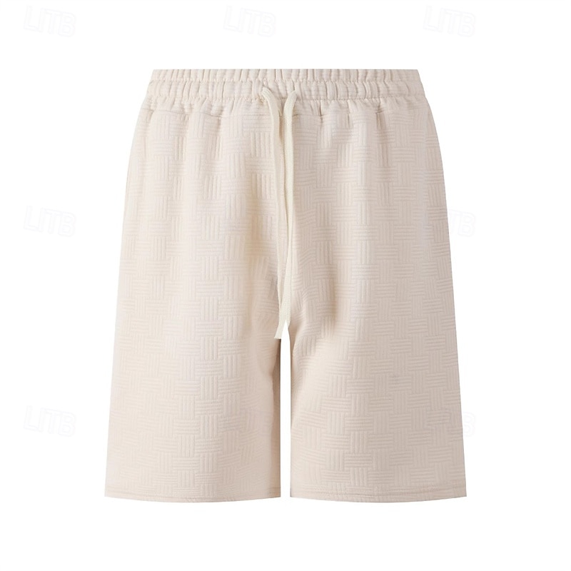 Herr Atletiska shorts Svett shorts Shorts Sommarshorts Ficka Snörning Elastisk midja Slät Komfort Andningsfunktion Kort Utomhus Sport Klassisk Ledigt Svart Vit 2025 - $18.99 –P3