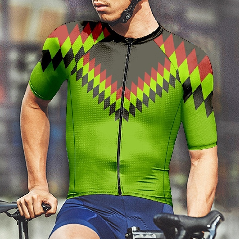Pánské Cyklodres Krátký rukáv Kolo Tričko Dres se 3 zadními kapsami Horská cyklistika Prodyšné Rychleschnoucí Anatomický design Odvod Žlutá Červená Modrá Sportovní Oblečení 2025 - $25.99 –P7
