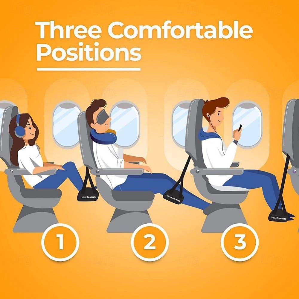 Rede para pés de avião para viagens de avião, comprimento ajustável, apoio para pés de avião, apoio para pés para rede de viagem, rede de escritório com apoio para pés de avião e trem de alta de 2025 por $8.99 –P11