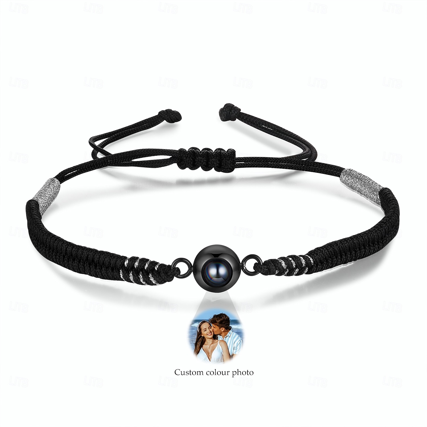 Personalized Photo Projection Bracelet with Braided Rope Custom Best Gift for Dad, Husband or Boyfriend, Light Projection Jewelry for Father's Day, Birthday, Anniversary, Christmas 2025 - $32.99 –P6