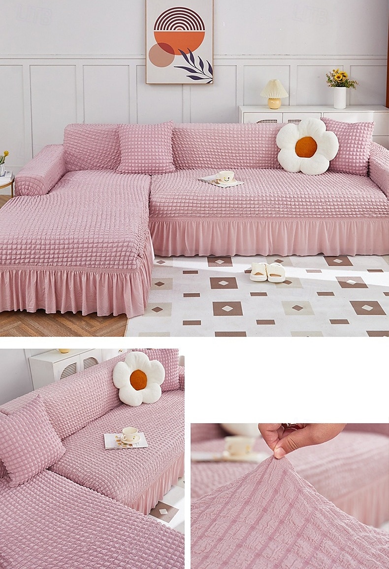 Stretch Couch Cushion Cover, 1 2 3 Seater Cushion Covers for L Shaped Sofa Chaise Longue, Sectional Sofa Slipcover Furniture Protector with Elastic Bottom 2025 - $19.99 –P10