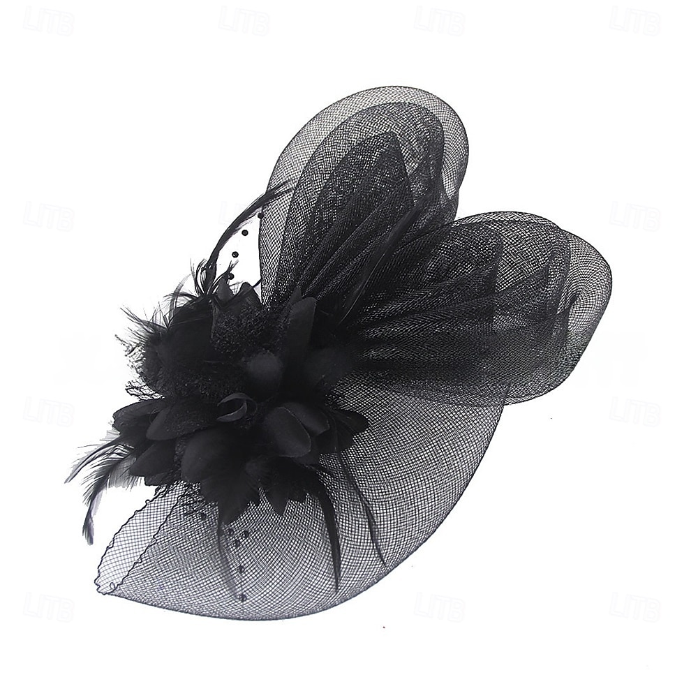 Pălărie Fedora din Tulle cu Pene Pălărie de Nuntă Petrecere de Seară Petrecere Teafă Cursă de Cai Cocktail Vintage Drăguță cu Accesorii cu Pene 2025 - $14.99 –P9