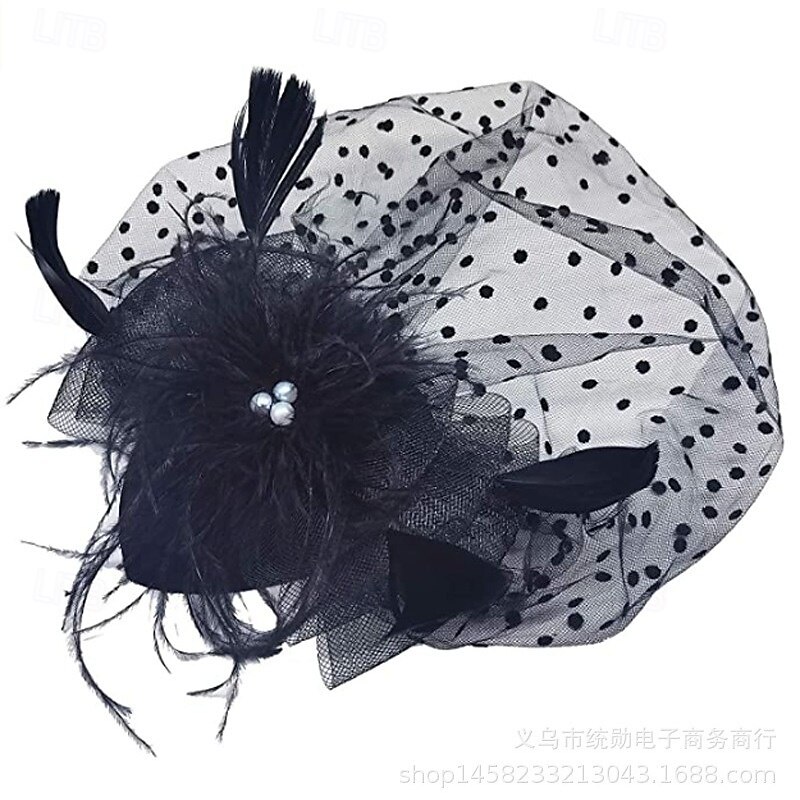 Kopfstück Tüll Federn Hochzeit Abendgesellschaft Elegant Hochzeit Mit Feder Kopfschmuck Kopfbedeckung 2025 - $16.99 –P5