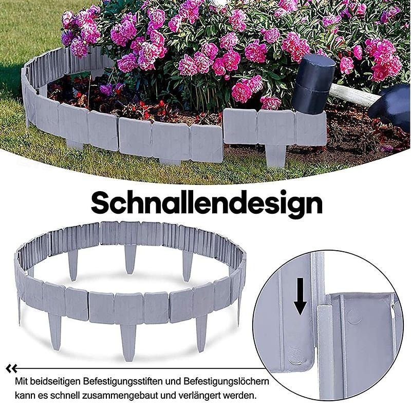 5 stuks gazonranden kunststof steenlook tuinborder polypropyleen bloemperkrand palissade tuin decoratief 2025 - $13.99 –P2