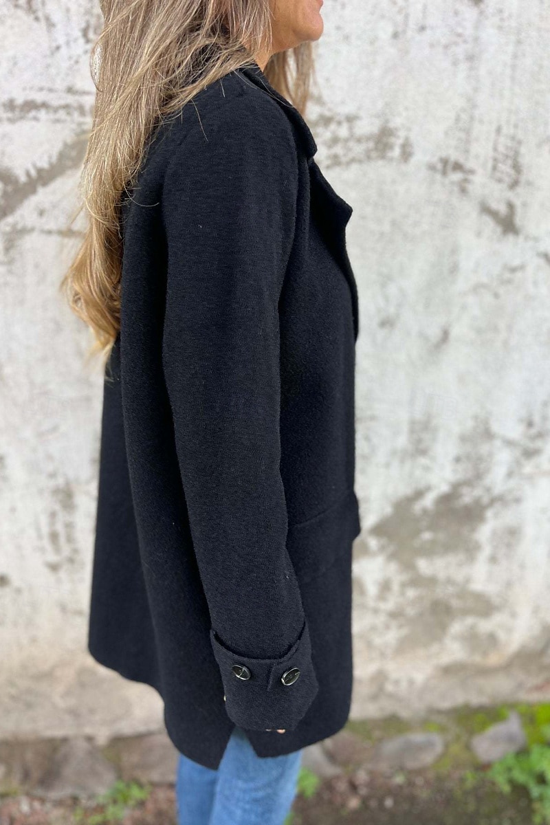 Dame Bluse عادي Fritid Langermet Skjortekrage Vanlige topper Daglig Ut på byen Knapper Lomme Svart Kakifarget Aprikos Sommer 2025 - $23.99 –P4