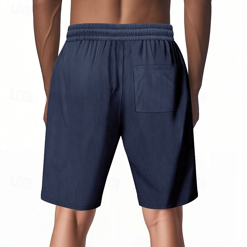 Hombre Pantalón corto Pantalones cortos de verano Pantalones cortos de playa Pantalones cortos casuales Bolsillo Correa Cintura elástica Plano Comodidad Transpirable Corto Exterior Vacaciones 2025 - $16.49 –P16