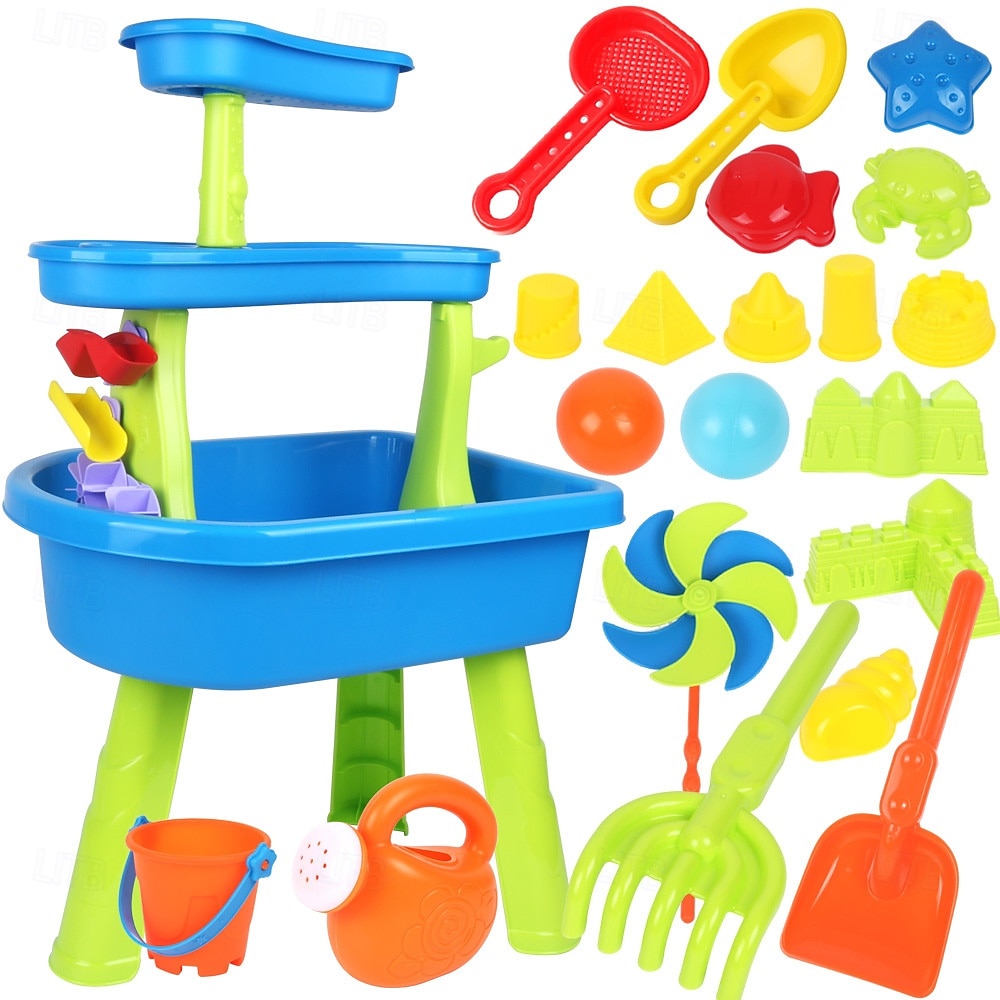 watertafel voor peuters 3-5 1-3 - buiten watertafel voor kinderen - zand sensorische tafel strand zomer speelgoed zandbak activiteitentafel buiten water speelgoed spettertafel watertafel voor meisjes 2025 - $39.44 –P5