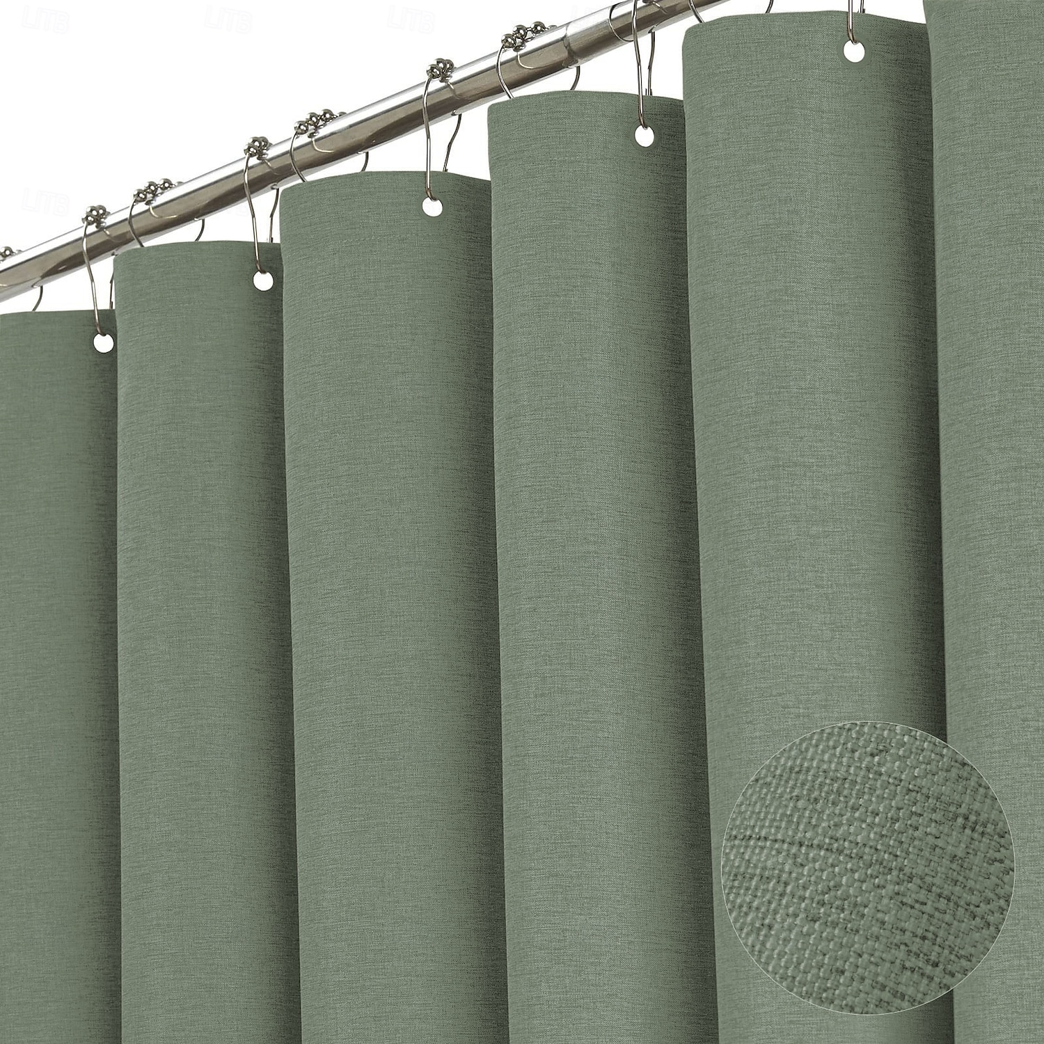 Tykke lin stoff dusjforheng tungt luksuriøse dekorative dusjforheng bad og badekar klassisk hotell spa kvalitetsdesign vanntett og vaskbar 2025 - $27.99 –P3