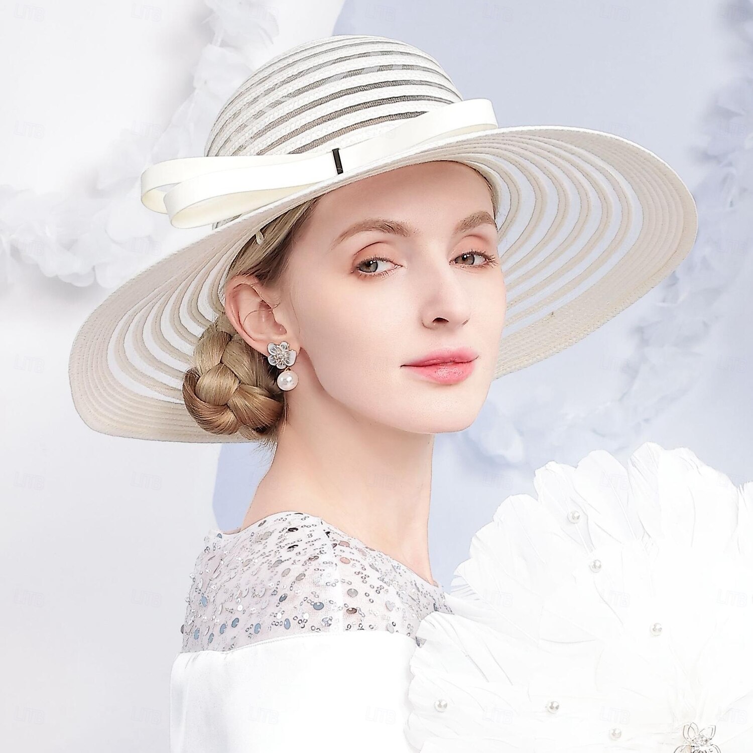 Sombreros de fibra, sombrero bombín/cloche, sombrero de pescador, sombrero flexible, boda, fiesta de té, boda elegante con lazo, tocado de empalme, tocado. 2025 - $42.99 –P11