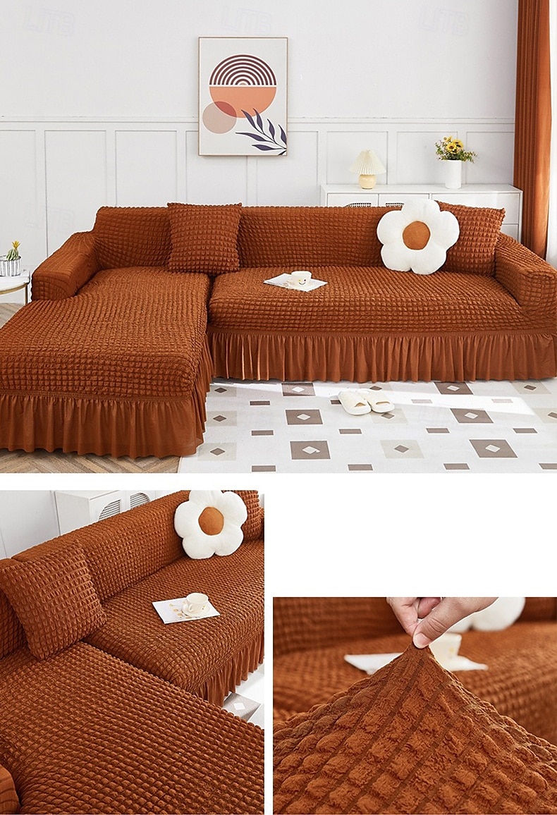 Stretch Couch Cushion Cover, 1 2 3 Seater Cushion Covers for L Shaped Sofa Chaise Longue, Sectional Sofa Slipcover Furniture Protector with Elastic Bottom 2025 - $19.99 –P11
