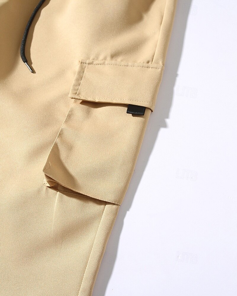 Homens Calças Cargo Calças Cintura elástica Bolso multi Tecido Secagem Rápida Vestível Comprimento total Diário Casual Preto Verde Claro de 2025 por $22.99 –P4
