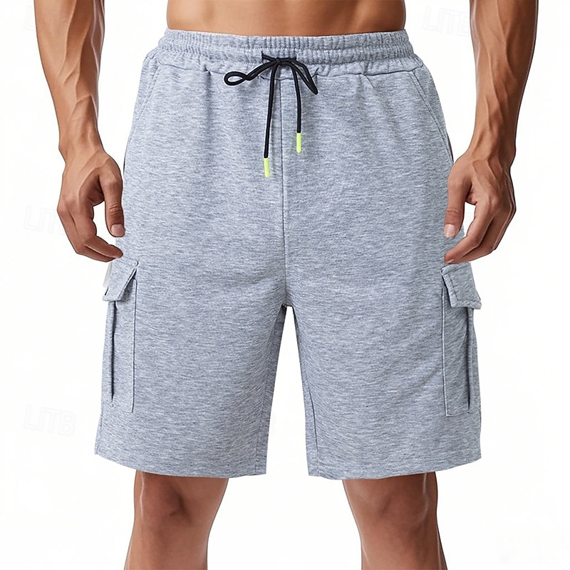 Voor heren Cargoshorts Sweat short Korte broek Hardloopshorts Casual korte broek Trekkoord Elastische taille Meerdere zakken Effen Comfort Zacht Knielengte Buiten Casual Dagelijks Casual Sportkleding 2026 - $18.99 –P3