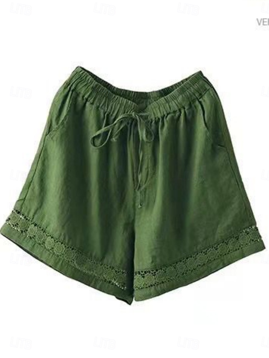Mujer Pantalón corto Pantalones cortos de verano Pantalones cortos de playa Vacaciones Vintage Moda Corto Alta cintura Plano Correa Bolsillo Cintura elástica Comodidad Ligero Suave Microelástico 2026 - $19.99 –P8