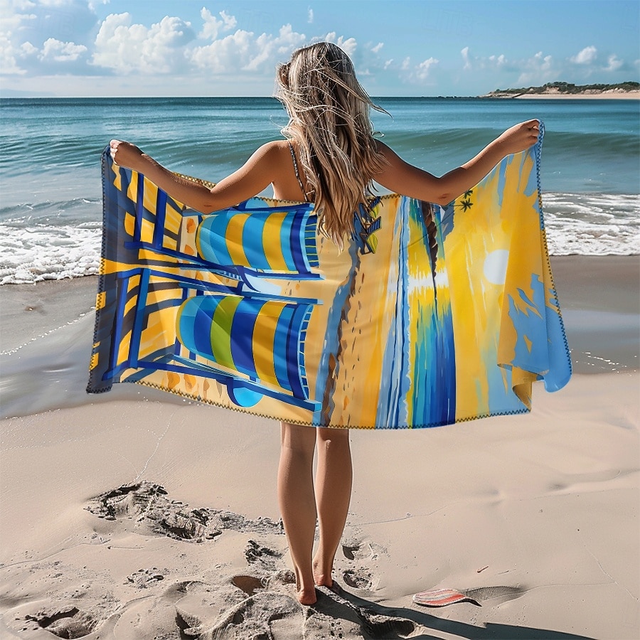 telo mare stampato, telo mare leggero e anti-sabbia ad asciugatura rapida, ideale per viaggi, piscina e uso all'aperto del 2026 a $12.99 –P6
