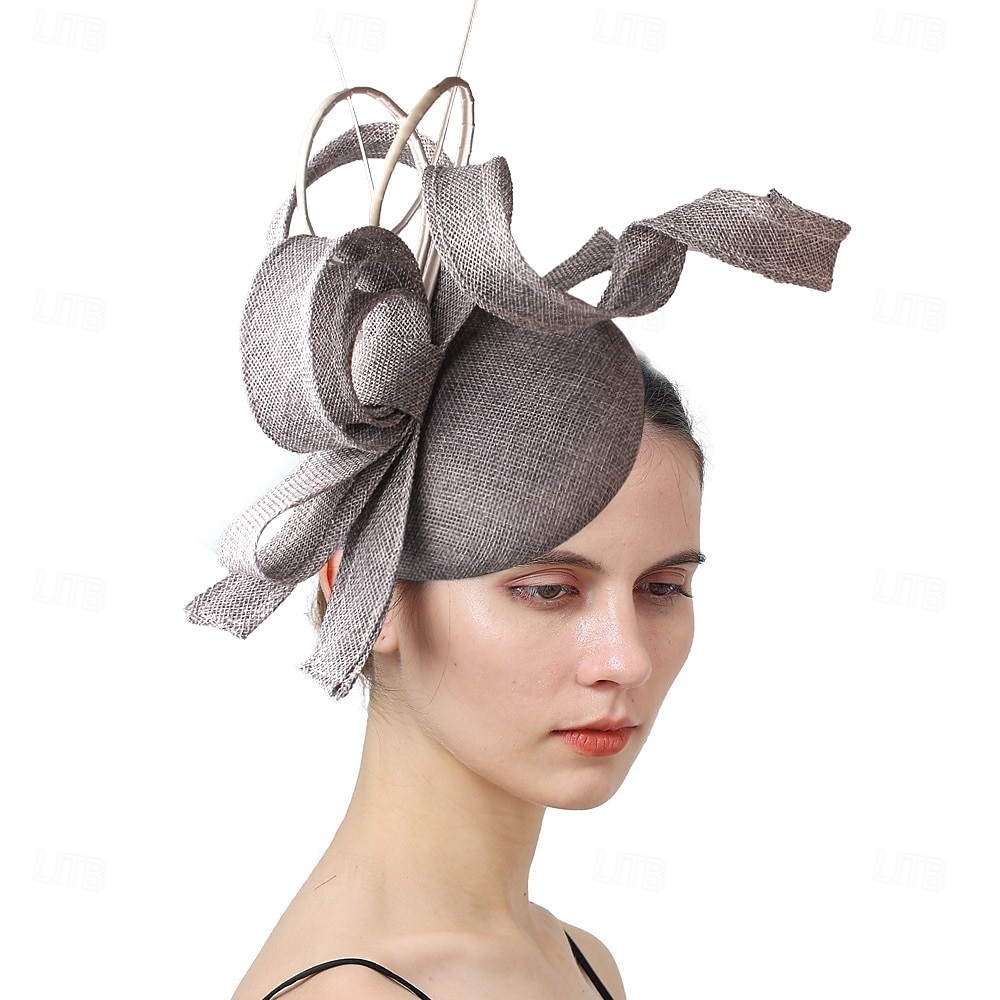 Nakrycie głowy Sinamay Ślub Wieczorna impreza Elegancja Ślub Z Kwiat Winieta Nakrycia Głowy 2025 - $39.99 –P12