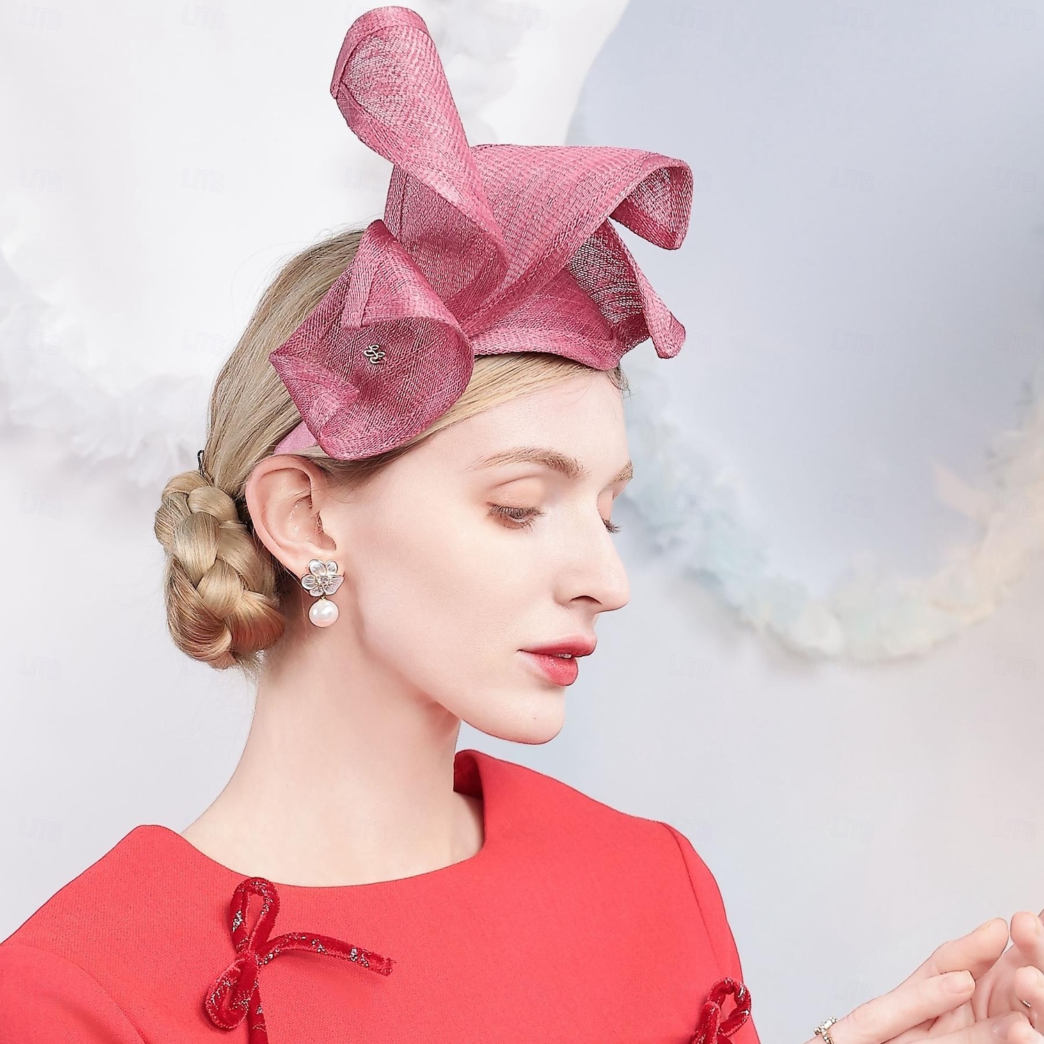 hatter sinamay tallerken lue topp lue slør lue bryllup teselskap elegant bryllup med ren farge hodeplagg hodeplagg 2025 - $40.99 –P7