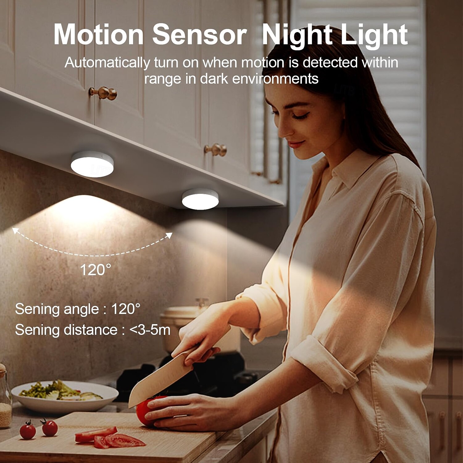 1 st. oplaadbaar inductie nachtlampje driekleurige dimfunctie magnetische afstandsbediening bedieningskast wijnkast garderobe verlichting type-c opladen 2026 - $8.99 –P3