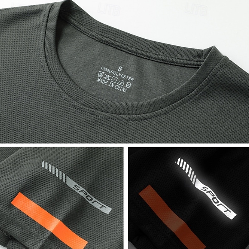 Men's Sport T Shirt Quick Dry  Tee Crew Neck Summer Solid Color Plain Short Sleeves Sports & Outdoors Casual Basic Fitness Casual Daily Dark Grey White Black Top Tee for Men 2025 - $8.99 –P6