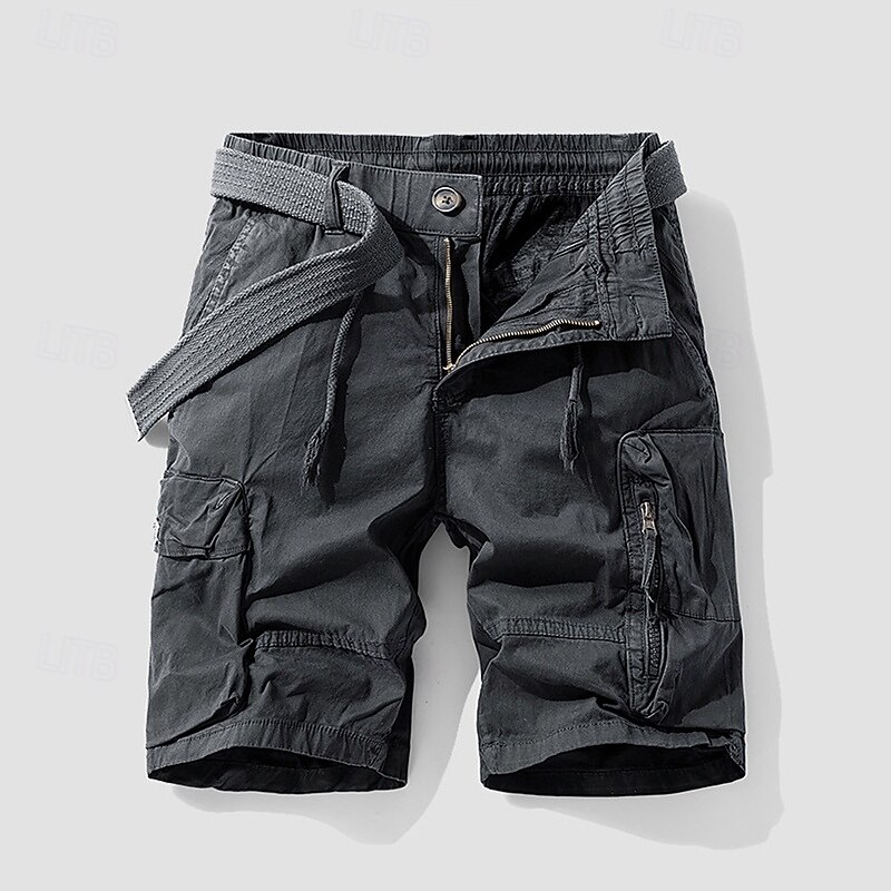 Per uomo Pantaloncini cargo Shorts Pantaloncini Estivi Coulisse Elastico in vita Multi-tasche Semplice Comodità Indossabile Lunghezza al ginocchio All'aperto Sport Quotidiano Moda Casual Nero Cachi del 2025 a $34.99 –P12