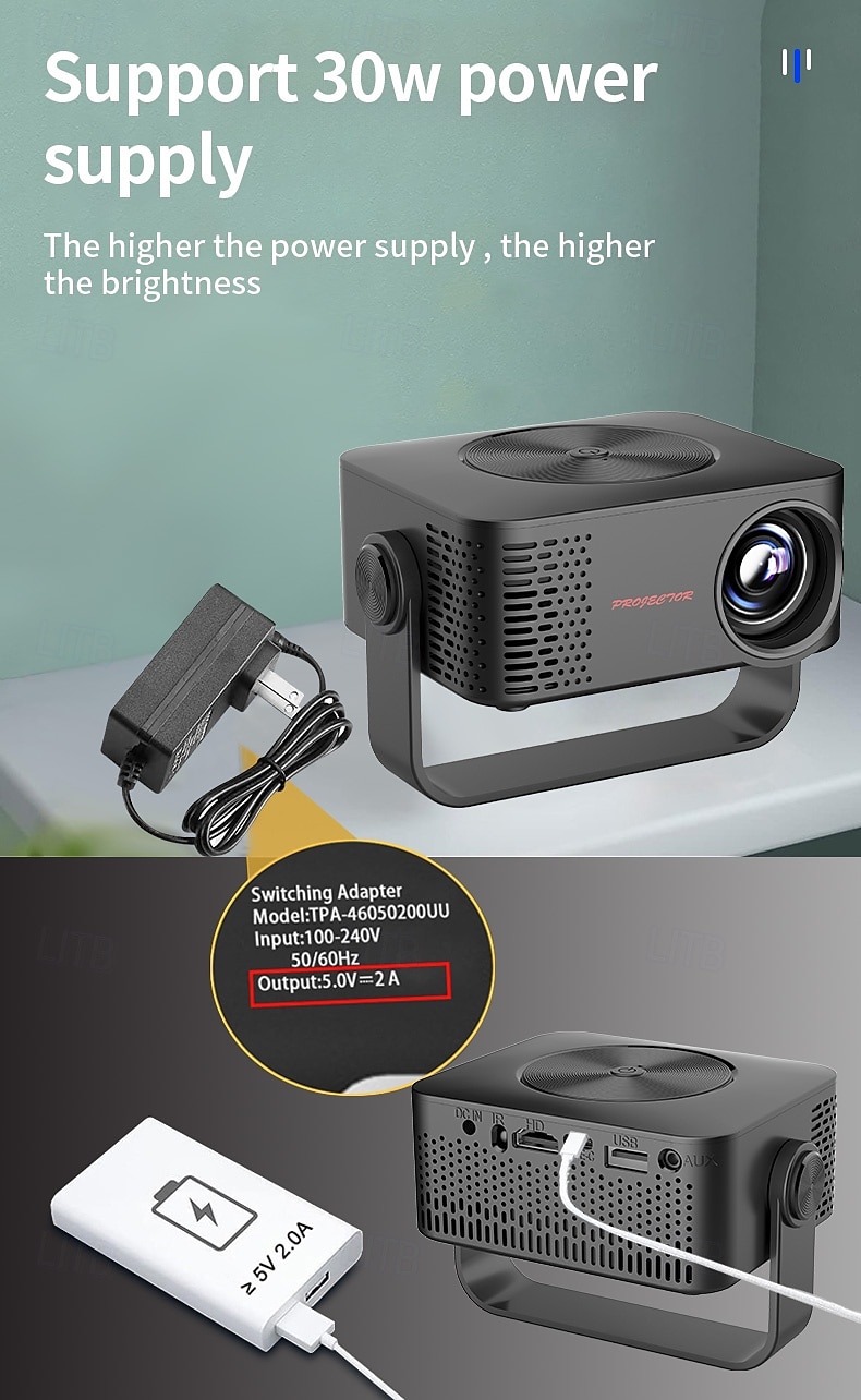 draagbare projector native 1080p 4k autofocus en keystone-correctie 360 graden verstelbare standaard afneembaar draagbaar 2025 - $159.99 –P9
