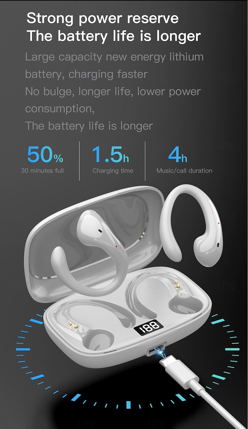 Wireless Earphones With Charging Box Charging Display Suitable For Smartphones Stereo Earphones With Microphone Long-lasting Battery Life 2025 - $19.99 –P11