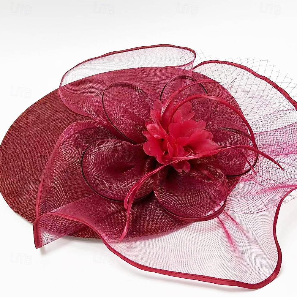 Headdress Sinamay Fedora Hat Wedding Evening Party Tea Party Horse Race Cocktail Vintage Cute With Feather Headpiece Headwear 2026 - $38.99 –P16