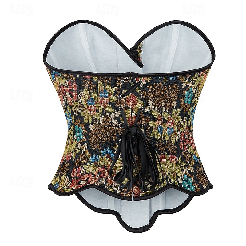 Rococo Overbust Corset Masquerade Overbust Corset Cosplay Jacquard Tummy Control Push Up Jacquard Fancy Dress Women's Royal Masquerade Party Carnival of Venice Adults' Corset 2026 - $26.99 –P3