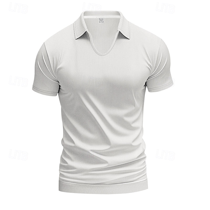 Per uomo Maglietta Camicia a Maniche Corte Manica Corta Scollo a V Bavero Primavera & Autunno Semplice Moda Designer Sexy Vacanza Streetwear Uscire Aalbicocca Bianco Grigio chiaro Maglietta Top per del 2025 a $20.99 –P9