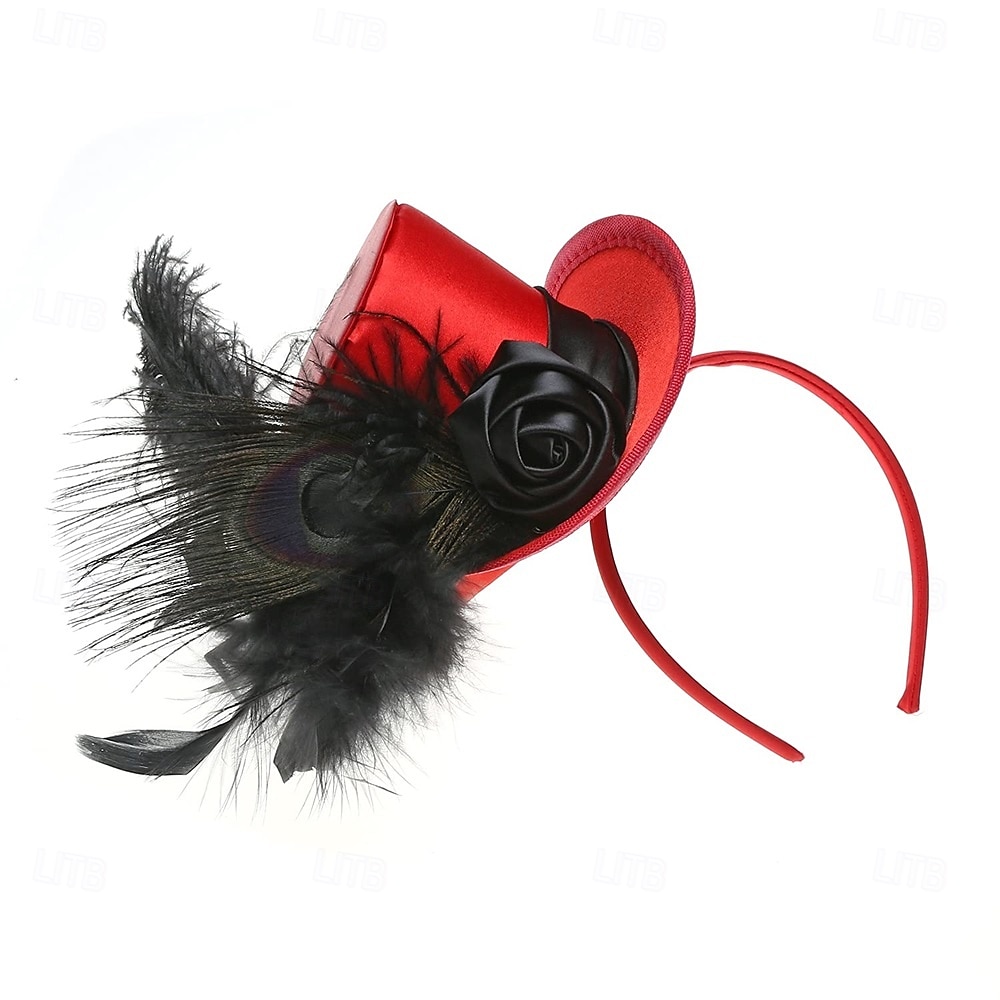 Chapeau fascinateur pour femme, serre-tête pour fête de thé, mini-chapeaux haut de forme, cocktail, fleur, maille, plumes, pince à cheveux de 2025 ? $42.99 –P7