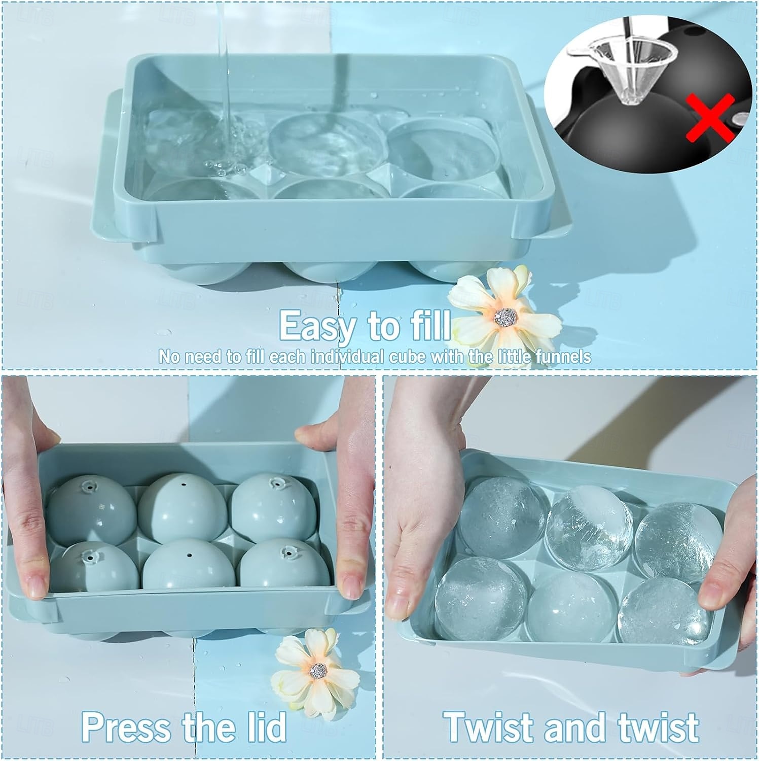Large Ice Cube Molds, Big Round Whiskey Ice Cube Trays for Freezer, Easy to Fill & Release, Whiskey Bourbon Cocktail 2025 - $17.99 –P7