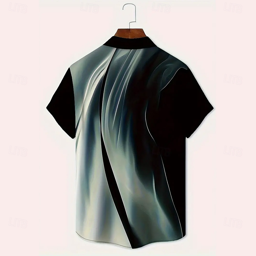 Men's Geometric Gradient Color Abstract Art Shirt Button Up Shirt Short Sleeve Fashion Casual Outdoor Vacation Streetwear Summer Spring Turndown 3D Print Collared Shirts Light Green Gold 2025 - $12.99 –P6