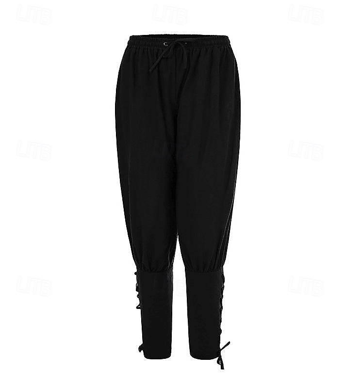 Rétro Vintage Médiéval Renaissance Pantalons de pirate Pirate Viking Ranger Couleur Unie Déguisement Homme Pirate Fantaisie Halloween Carnaval Performance LARP Foire de la Renaissance Adulte Pantalon de 2026 ? $27.99 –P3