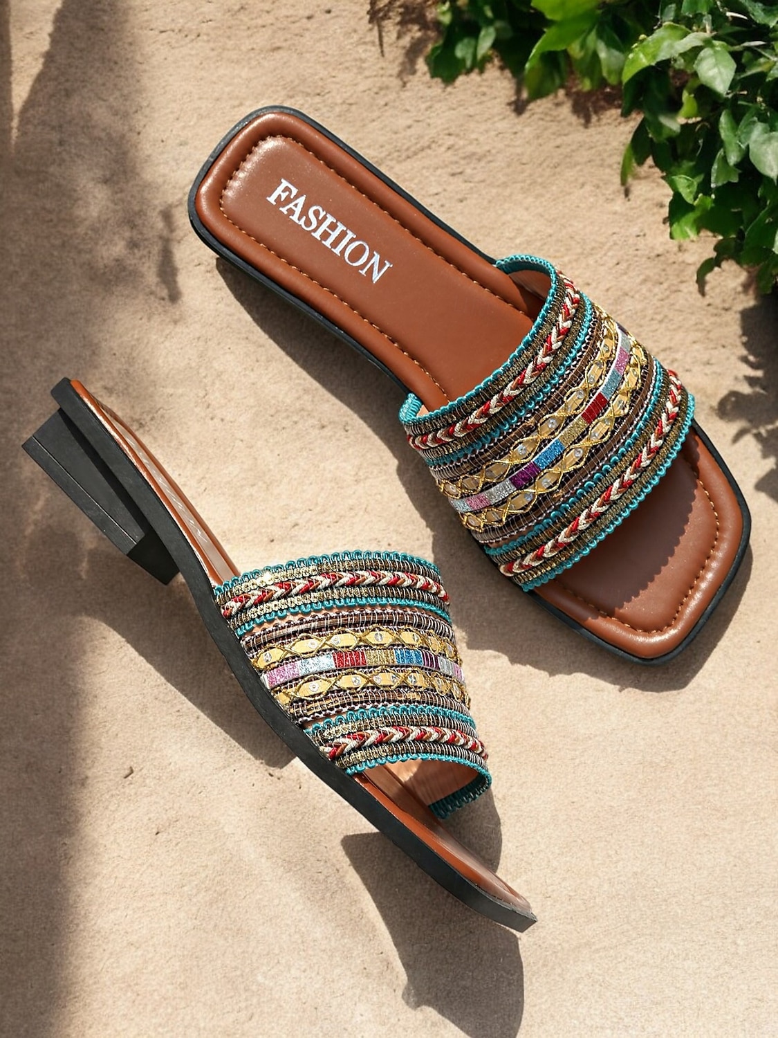 Boheemse platte sandalen voor dames – kleurrijke geborduurde bandjes, comfortabele en stijlvolle schoenen voor casual zomerdagen, strand en vakantie 2025 - $19.99 –P5