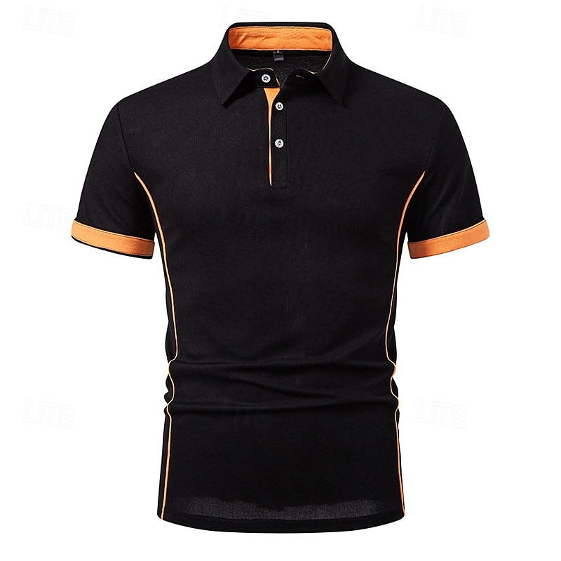Per uomo Magliette Polo a Nido d'Ape Maglia da golf Lavoro Casuale Bavero Manica Corta Essenziale Moderno Blocco di colori Patchwork Bottoni Estate Vestibilità regolare Nero Bianco Blu marino Verde del 2025 a $18.99 –P14