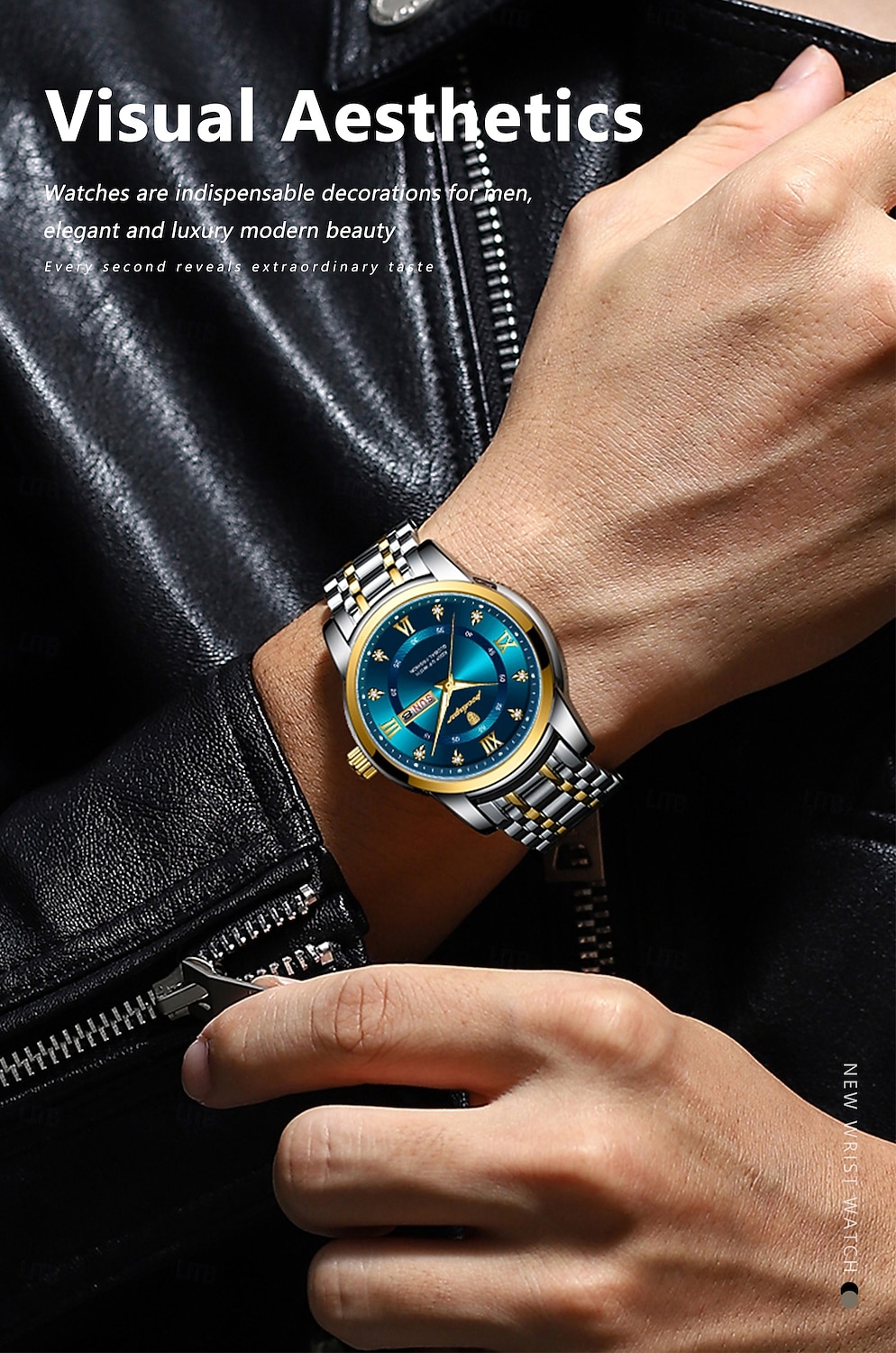 Роскошные брендовые Мужские часы Водонепроницаемые Светящийся Дата неделя Мужские кварцевые наручные часы Стальные Модные спортивные часы 2026 - $31.99 –P2