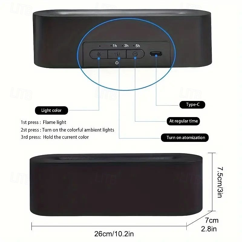 Flame Diffuser, Upgrade 7-Color Lights Essential Oil Diffuser LED Colorful Atmosphere USB Powered suitable for Home Bedroom Office Decoration 2025 - $48.99 –P7