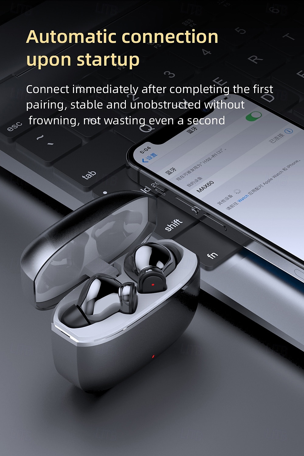Max 60 Gaming In-Ear Headset Bluetooth 5.3 Ergonomic Design Stereo Surround Sound for Fitness & Mobile Phones 2025 - $31.99 –P7