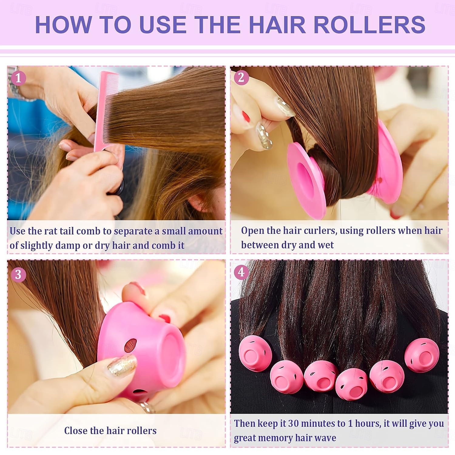 20/30 stk magiske silikonhårruller, overnight curlers med hårnett, ingen varme curlers for gjør-det-selv-hårstyling 2025 - $9.49 –P5