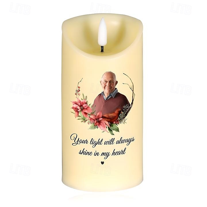 εξατομικευμένο αναμνηστικό κερί led προσαρμοσμένα δώρα συμπάθειας για την απώλεια αγαπημένων προσώπων, κομψό φως ανάμνησης για τη διακόσμηση του υπνοδωματίου του σπιτιού, φόρο τιμής σε αγαπημένα πρόσωπα που πέρασαν 2025 - $15.99 –P5