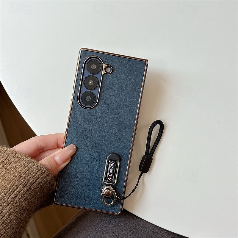 telefone Capinha Para Samsung Galaxy Dobra Z 6 Z Fold 5 Z Fold 4 Z Fold 3 Capa traseira com cordão Antichoque Retro PC Couro PU de 2025 por $26.99 –P3