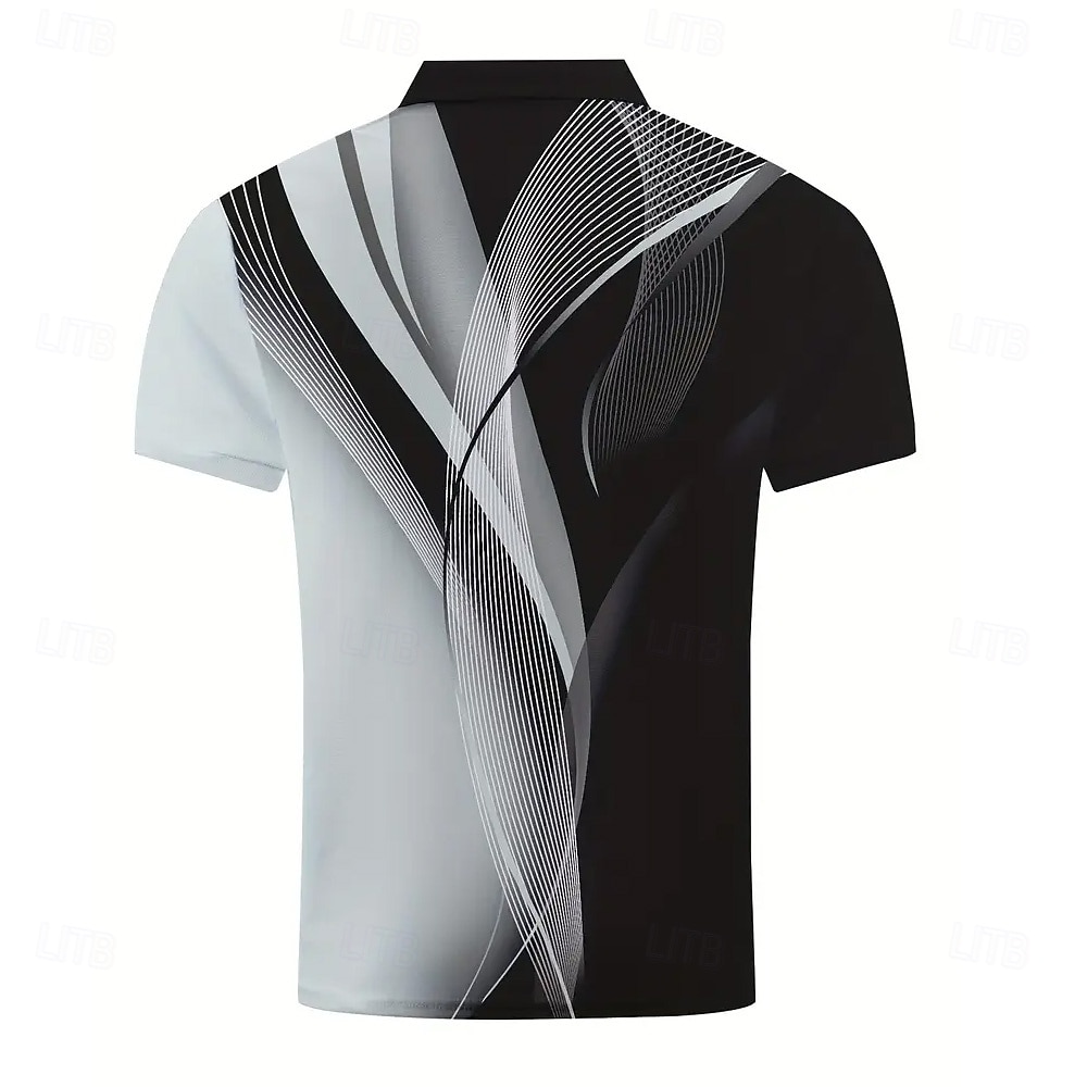 Herren Geometrisch Linie Polo Kurzarm Polo-Shirts Hemden mit Kragen Business-Casual Schule Outdoor Alltagskleidung 3D-Druck Sommer Weiß Blau Purpur 2026 - $26.99 –P2